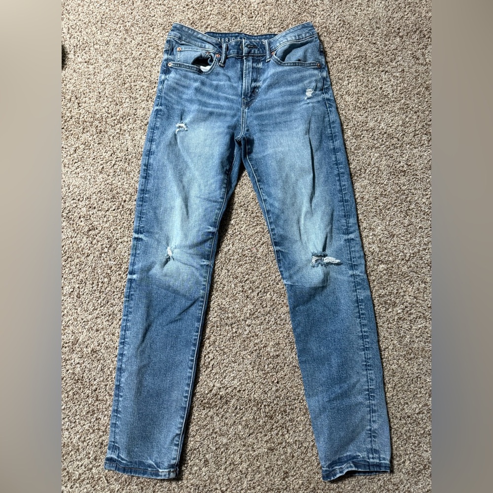 American Eagle athletic fit Distressed Blue Jeans